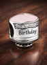 Birthday Cake Charm - Pink Birthday Cake Charm — display on walnut