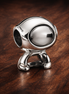 Snoopy Inspired Dog Charm - White Cartoon Beagle Inspired Charm — display on walnut