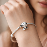 Snoopy Inspired Dog Charm - White Cartoon Beagle Inspired Charm — worn on wrist