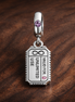 New York Ticket Charm - I Love NY Ticket Dangle Charm — display on walnut