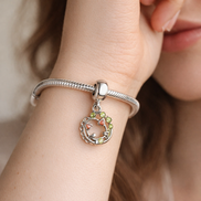Chicken Plate Charm - Chicken Dinner Plate Dangle Charm — worn on wrist