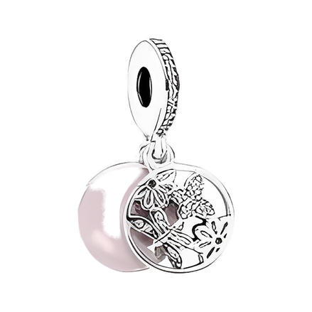 Pearl and Shell Floral Dangle Charm - ZZ1233