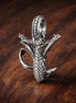 Dragonfly Charm - Sparkling Dragonfly Dangle Charm — display on walnut