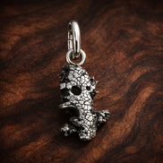 Giraffe Charm - Giraffe Animal Dangle Charm — display on walnut