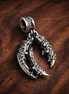 Birds Dangle Charm - Birds on Branch Dangle Charm — display on walnut