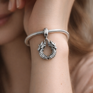 Birds Dangle Charm - Birds on Branch Dangle Charm — worn on wrist