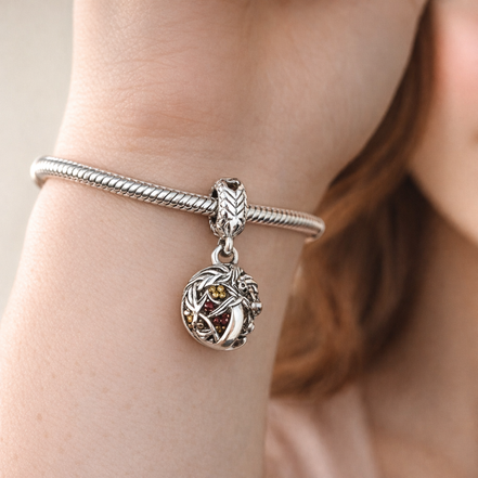 Nightmare Inspired Pendant - Striped Suit Character Dangle Charm — worn on wrist