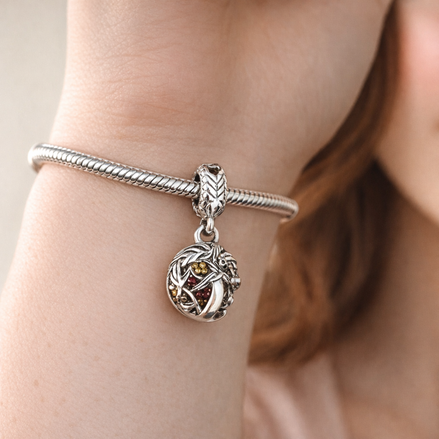 Nightmare Inspired Pendant - Striped Suit Character Dangle Charm — worn on wrist