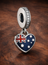 Australia Heart Charm - Australian Flag Heart Dangle Charm — display on walnut