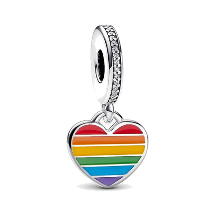 Pride Rainbow Heart Dangle Charm - ZZ1268 - 792017CZ_E029 image 1