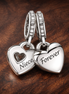 Niece Forever Charm - Niece Forever Heart Charm — display on walnut