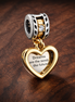 Dream Heart Charm - Gold Plated Dream Seeds Future Heart Charm — display on walnut