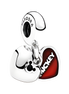 Kitty Heart Charm - White Cat with Red Heart Charm — product