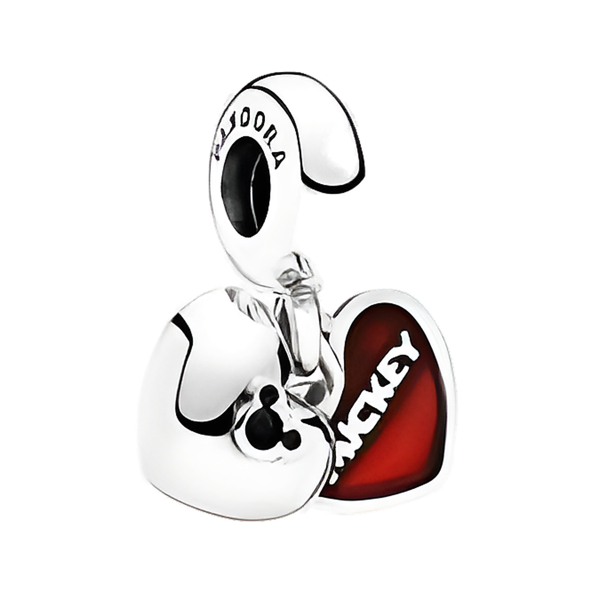 Kitty Heart Charm - White Cat with Red Heart Charm — product