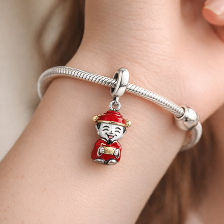 Fire Hydrant Charm - Red Fire Hydrant Dangle Charm — worn on wrist