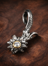 Sunrise Hope Charm - Sunflower Keep Me Hope Charm — display on walnut