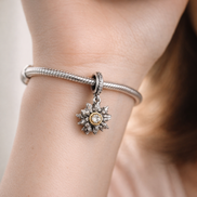 Sunrise Hope Charm - Sunflower Keep Me Hope Charm — worn on wrist