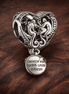 Alice Inspired Heart Charm - Alice in Wonderland Inspired Heart Charm — display on walnut