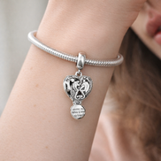 Alice Inspired Heart Charm - Alice in Wonderland Inspired Heart Charm — worn on wrist