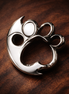 Paw Print Charm - Silver Paw Print Charm — display on walnut