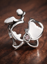 White Orchid Charm - White Orchid Flower Charm — display on walnut