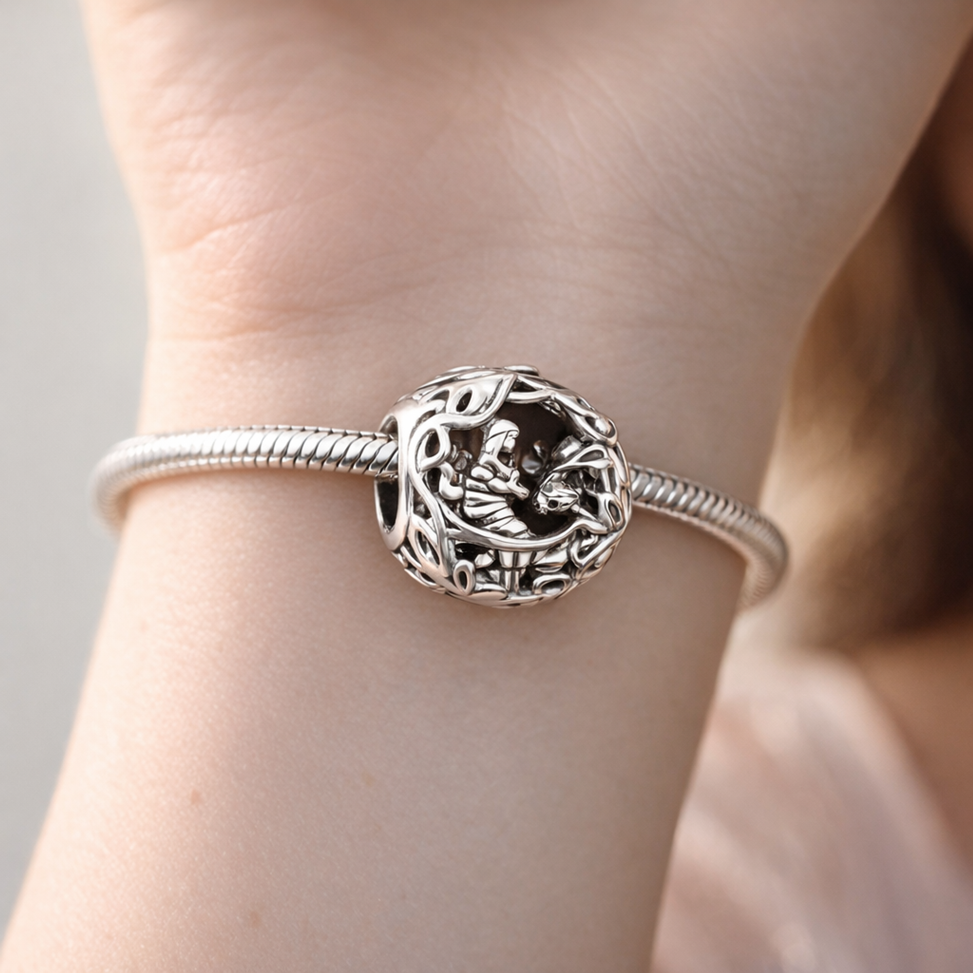 Alice Tea Party Bead - Alice Tea Party Storybook Charm — worn on wrist