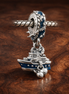 Blue Angel Figurine Charm - Blue Angel or Fairy Figurine Charm — display on walnut