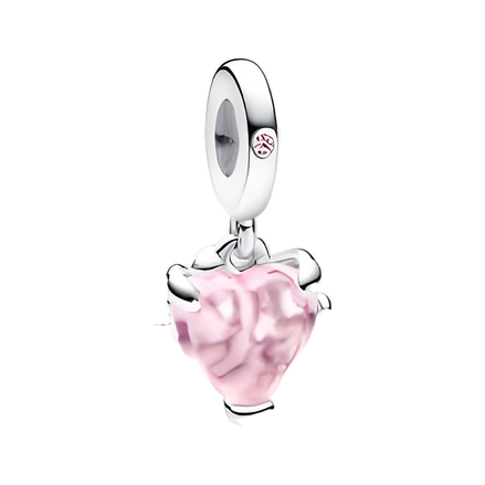 Pink Frosted Cupcake Dangle Charm - ZZ1373