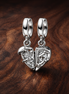 Comedy Tragedy Masks Charm - Theater Masks Dangle Charm — display on walnut
