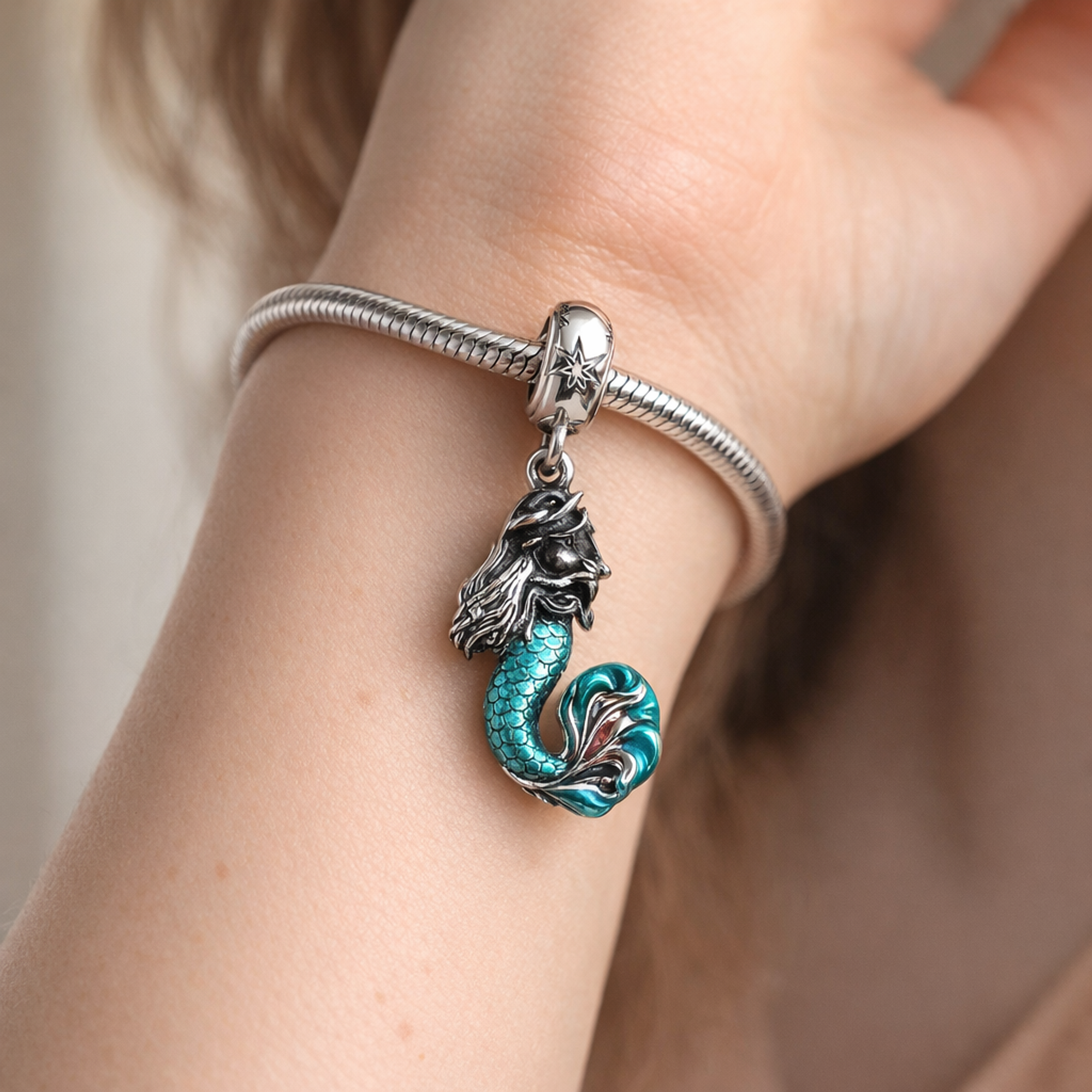 Disney The Little Mermaid Ariel Dangle Charm — worn on wrist