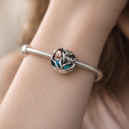 Rose Theater Mask Charm - Rose Theater Mask and Scroll Charm — worn on wrist