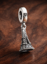 Castle Skyline Charm - Silver Castle Skyline Dangle Charm — display on walnut