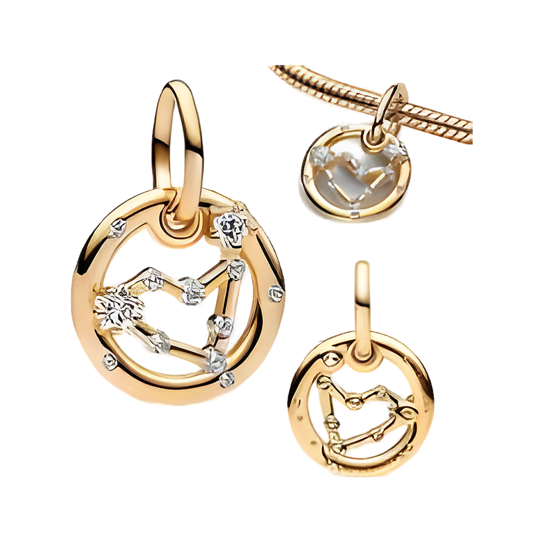 Gold Aquarius Zodiac Charm - ZZ1466