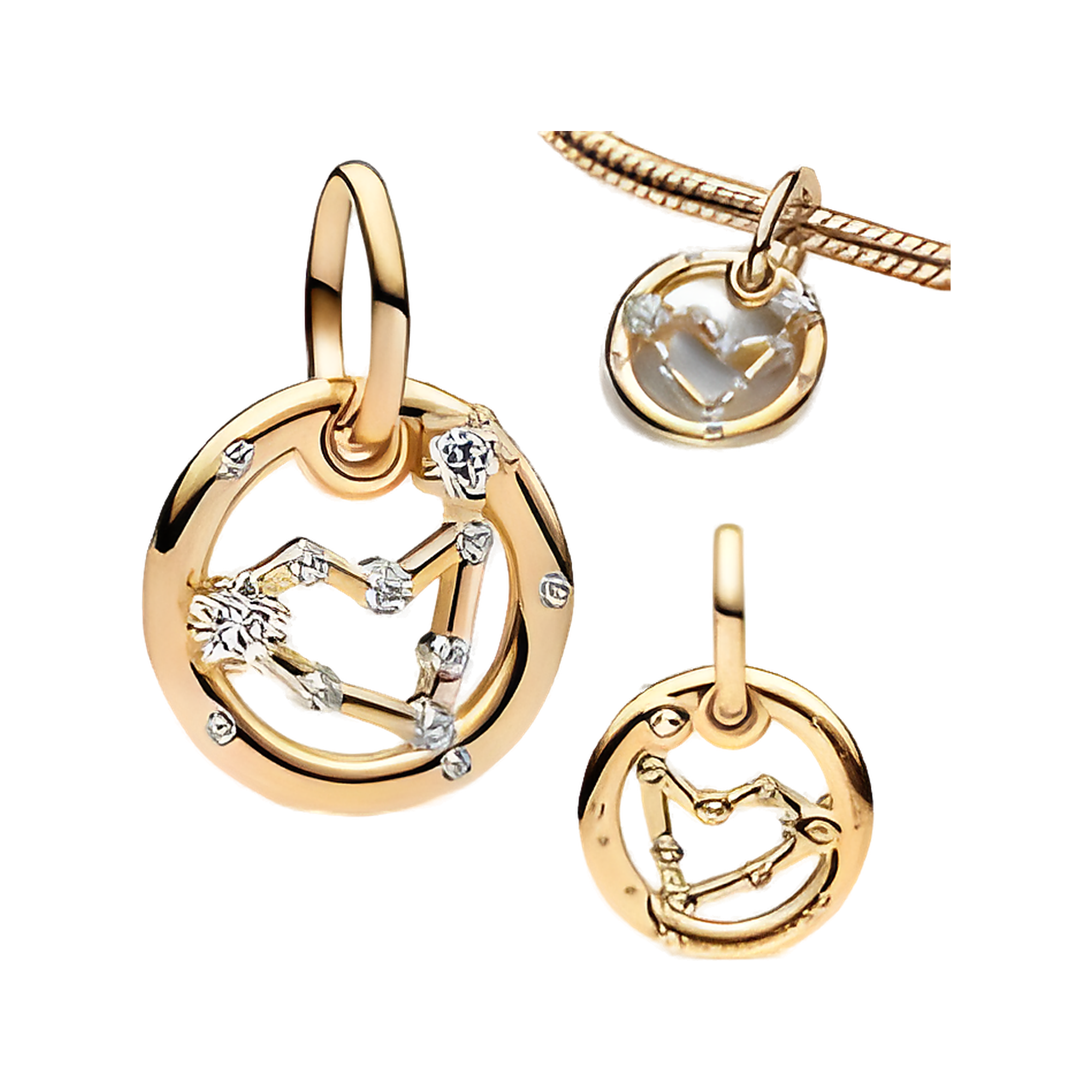 Gold Aquarius Zodiac Charm - ZZ1466