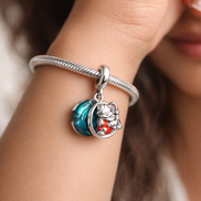 Disney Lilo & Stitch Family Dangle Charm — worn on wrist