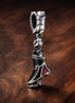 Black High Heel Charm - Black High Heel Dangle Charm — display on walnut