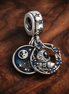 Midnight Dreamcatcher Dangle - Midnight Dreamcatcher Dangle Charm — display on walnut