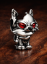 Game of Thrones Ghost Direwolf Charm — display on walnut