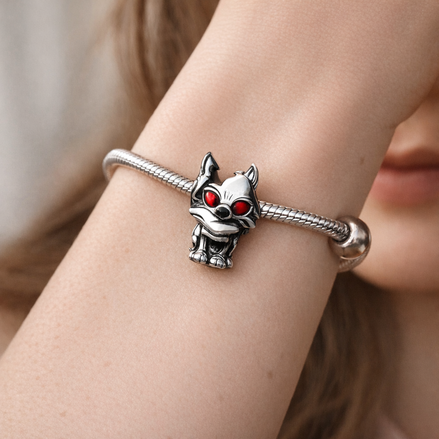 Game of Thrones Ghost Direwolf Charm — worn on wrist