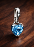 Pandora ME Blue Chakra Heart Mini Dangle Charm — display on walnut