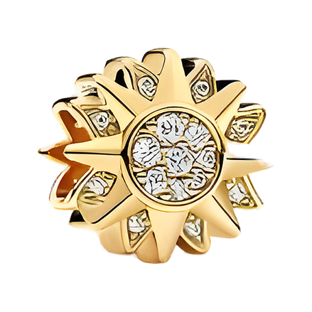 Gold Sunburst Crystal Charm - ZZ1496