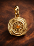 Game of Thrones Spinning Astrolabe Dangle Charm — display on walnut