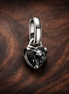 Pandora ME Black Chakra Heart Mini Dangle Charm — display on walnut