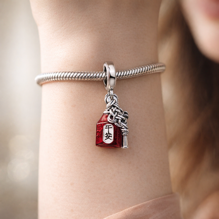 Lucky Amulet Double Dangle Charm — worn on wrist