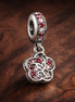 Pink Princess Crown Dangle - Pink Princess Crown Dangle Charm — display on walnut