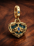 Disney Cinderella's Carriage & Heart Double Dangle Charm — display on walnut