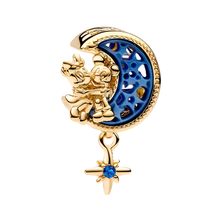 Blue Moon and Star Dangle Charm - ZZ1528