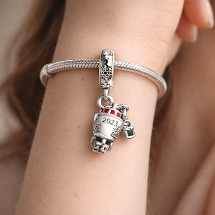 Graduation Diploma Charm - Graduation Diploma and Cap Dangle Charm — worn on wrist