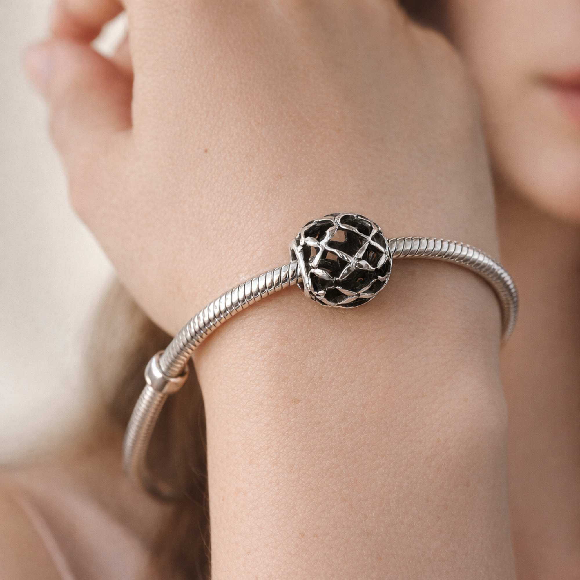 Studded Clip Charm — worn on wrist