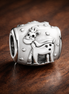 Polar Bear Family Charm - White Polar Bear Family Charm — display on walnut